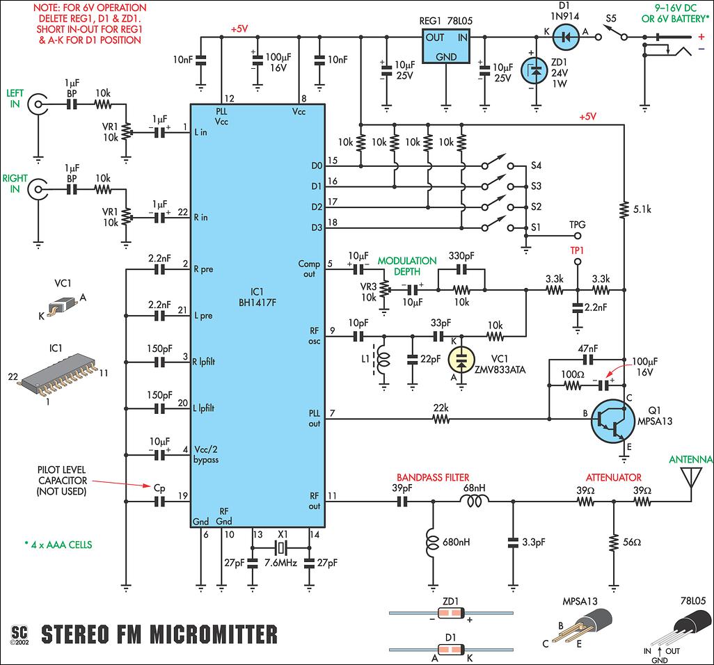 DIY Micromitter Stereo FM-sändare john deere 6620 wiring diagram 